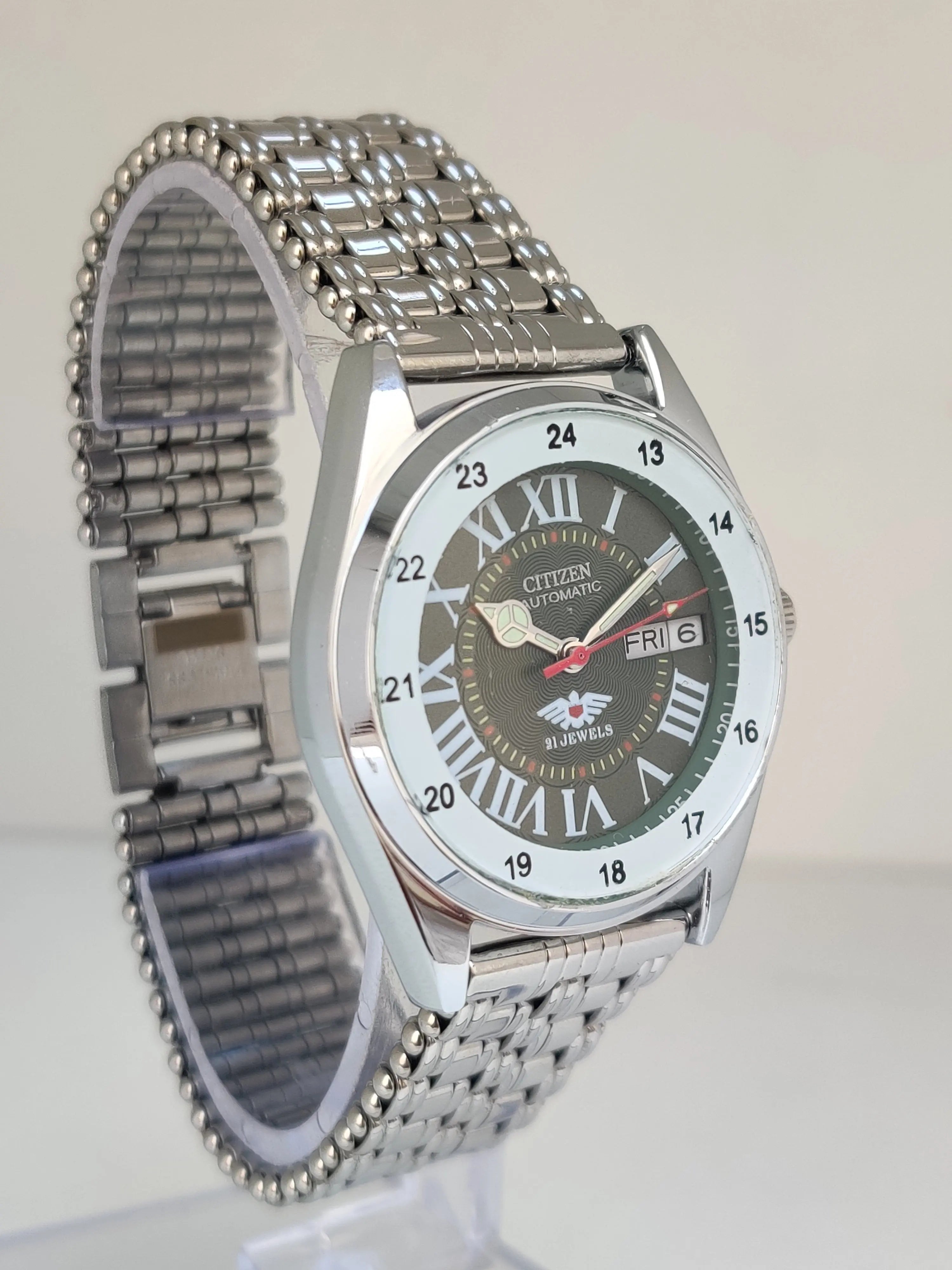 Citizen Automatic 8200 Movement stainless steel Japan Made 21 Jewels Men s Wrist Watch National Watches