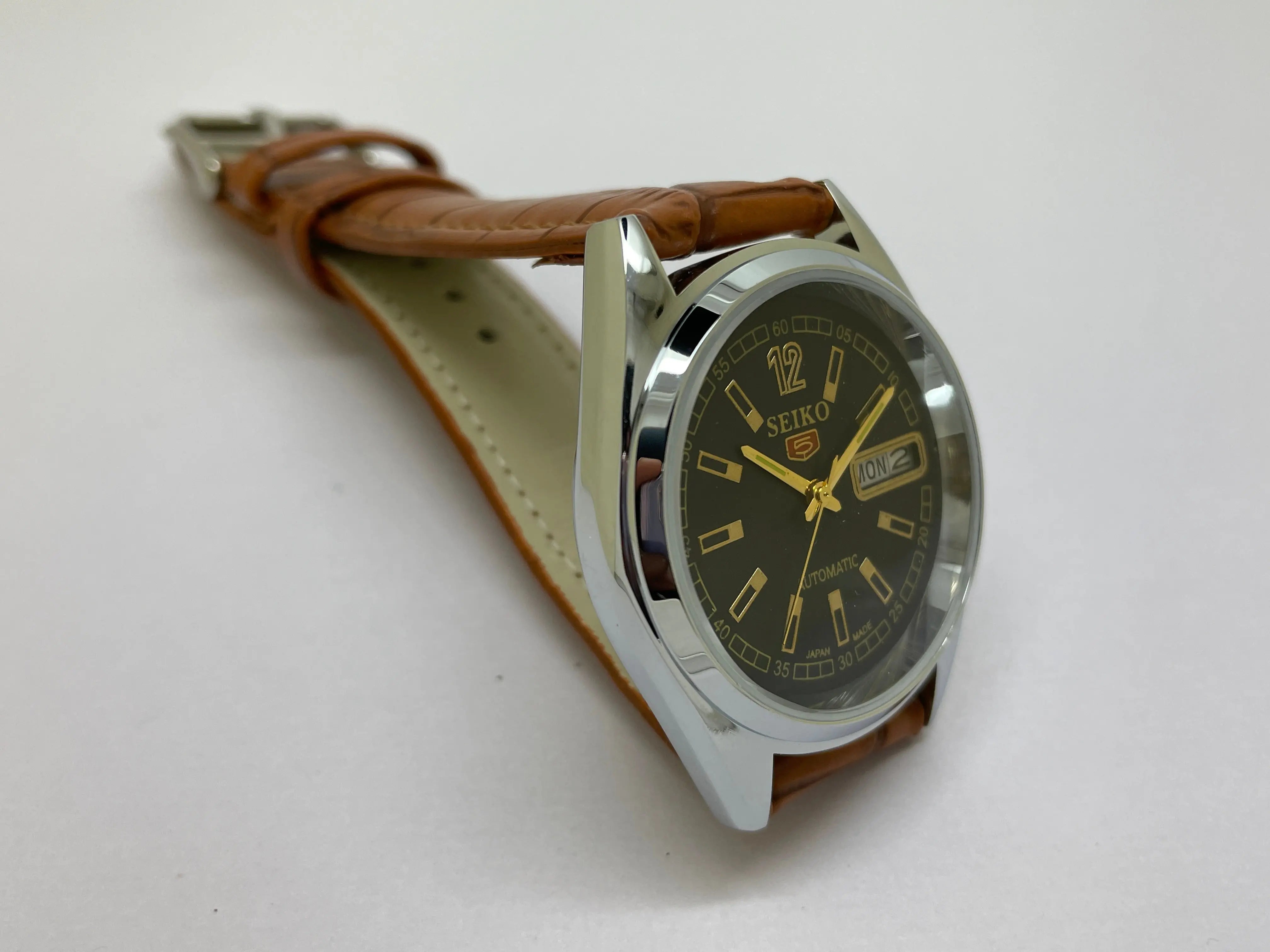 Seiko 5 Black Dial Automatic Vintage Watch National Watches