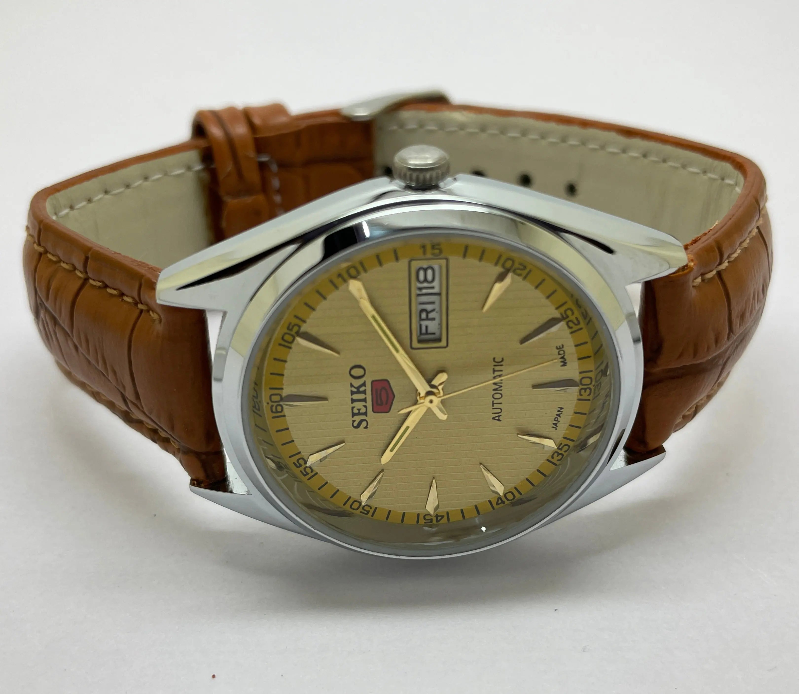 Seiko 5 Black Dial Automatic Vintage Watch National Watches
