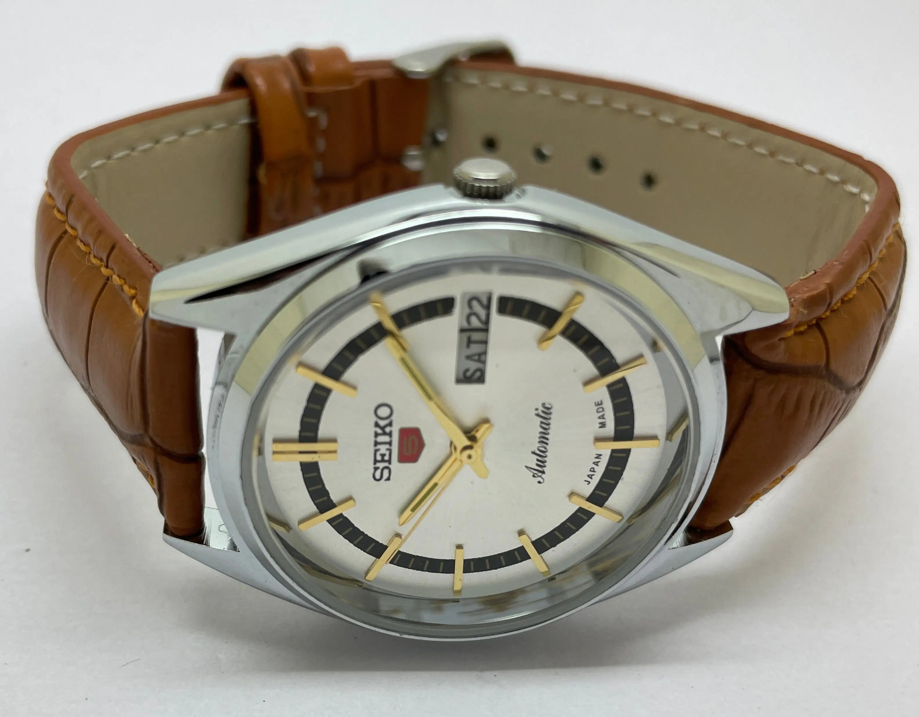 Seiko 5 Black Dial Automatic Vintage Watch National Watches