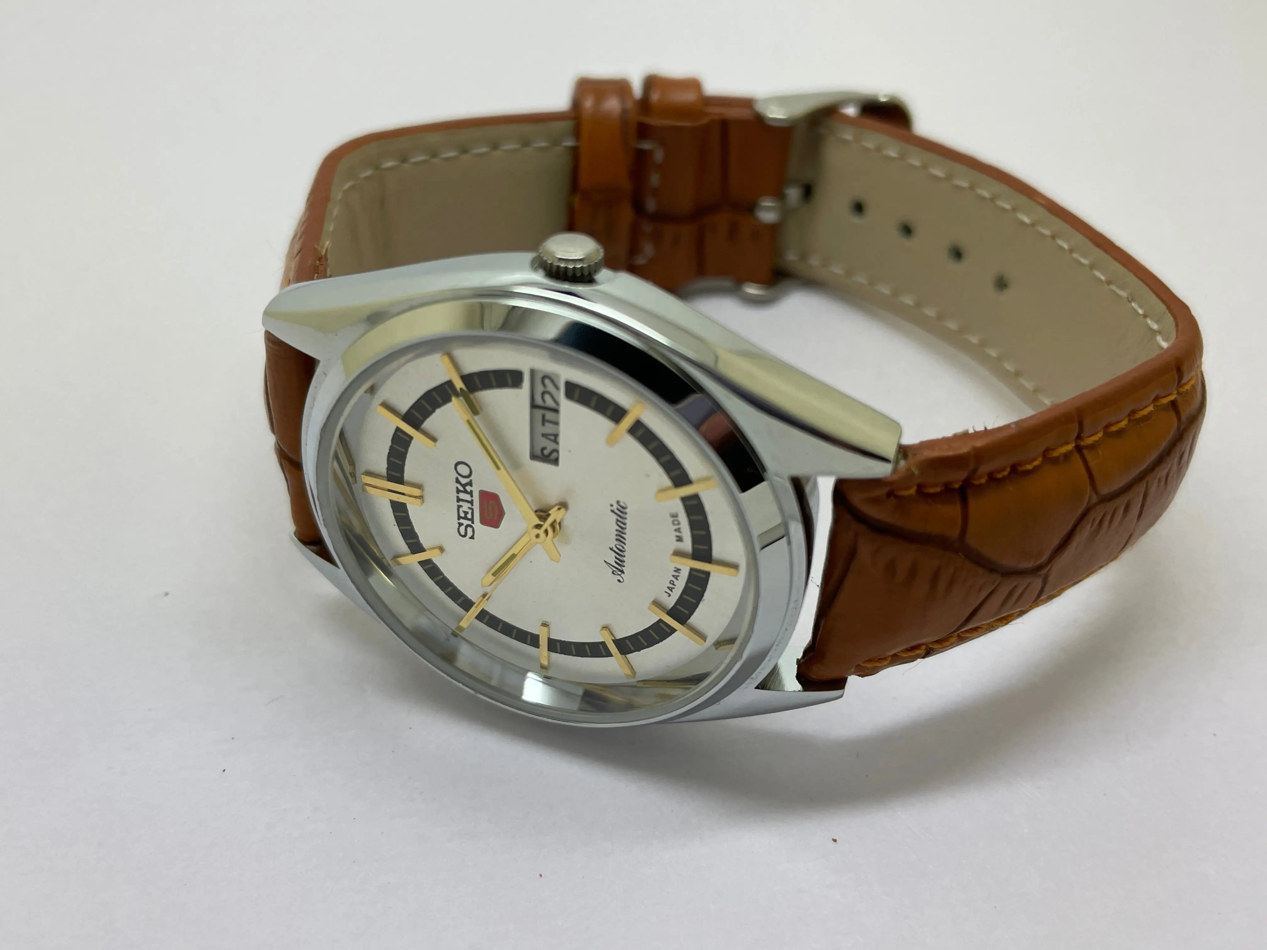 Seiko 5 Black Dial Automatic Vintage Watch National Watches