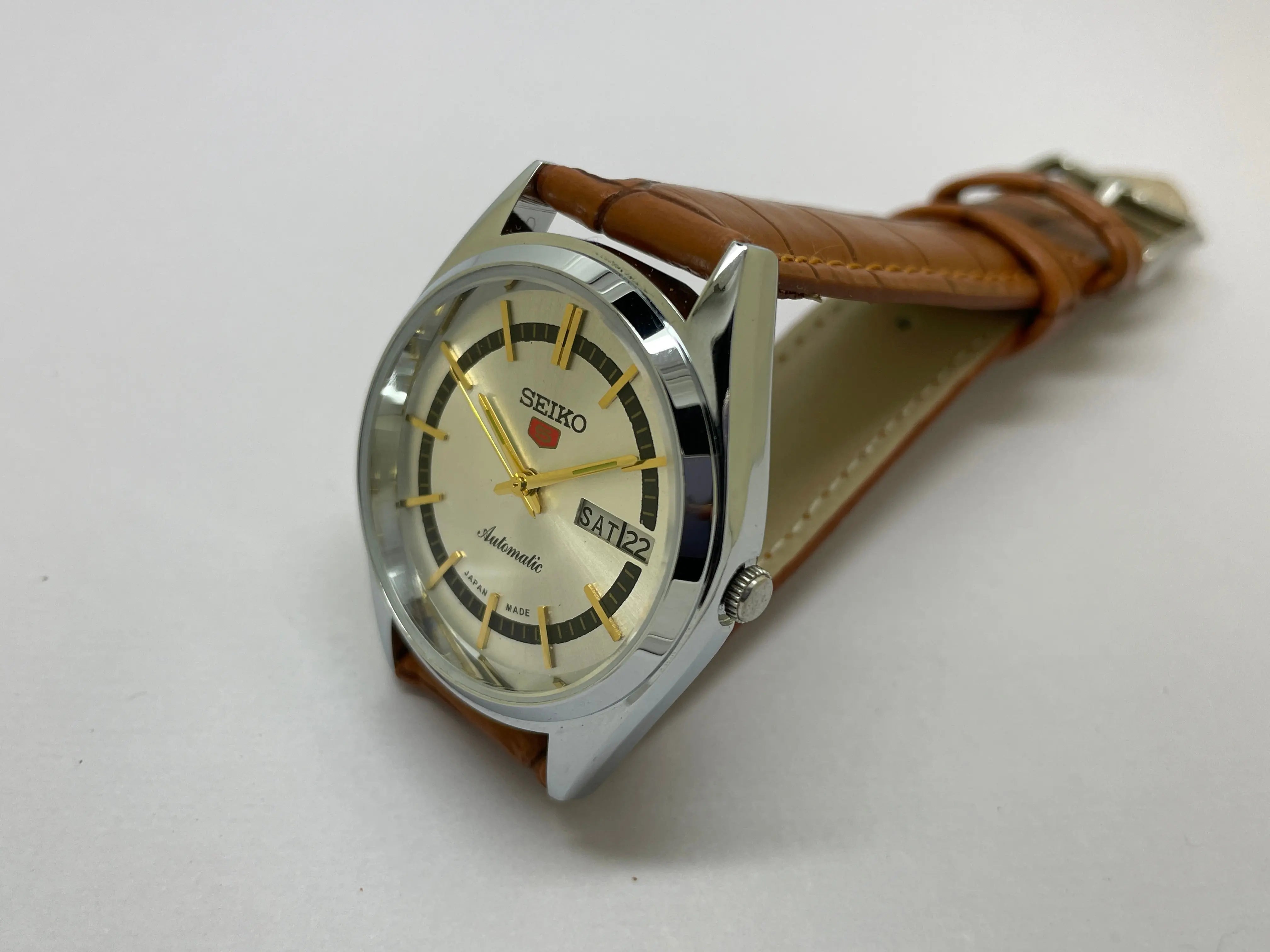 Seiko 5 Black Dial Automatic Vintage Watch National Watches