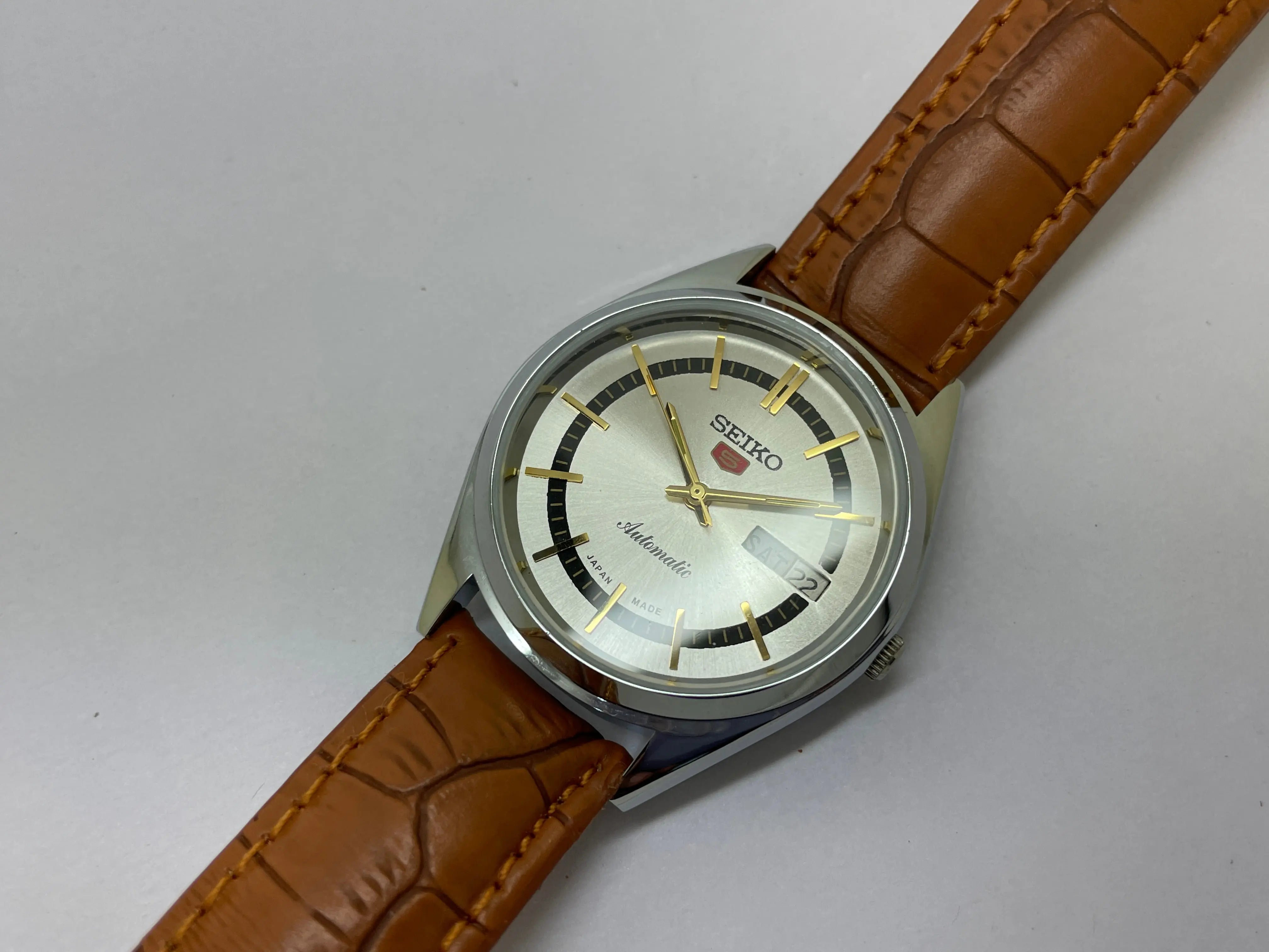 Seiko 5 Black Dial Automatic Vintage Watch National Watches