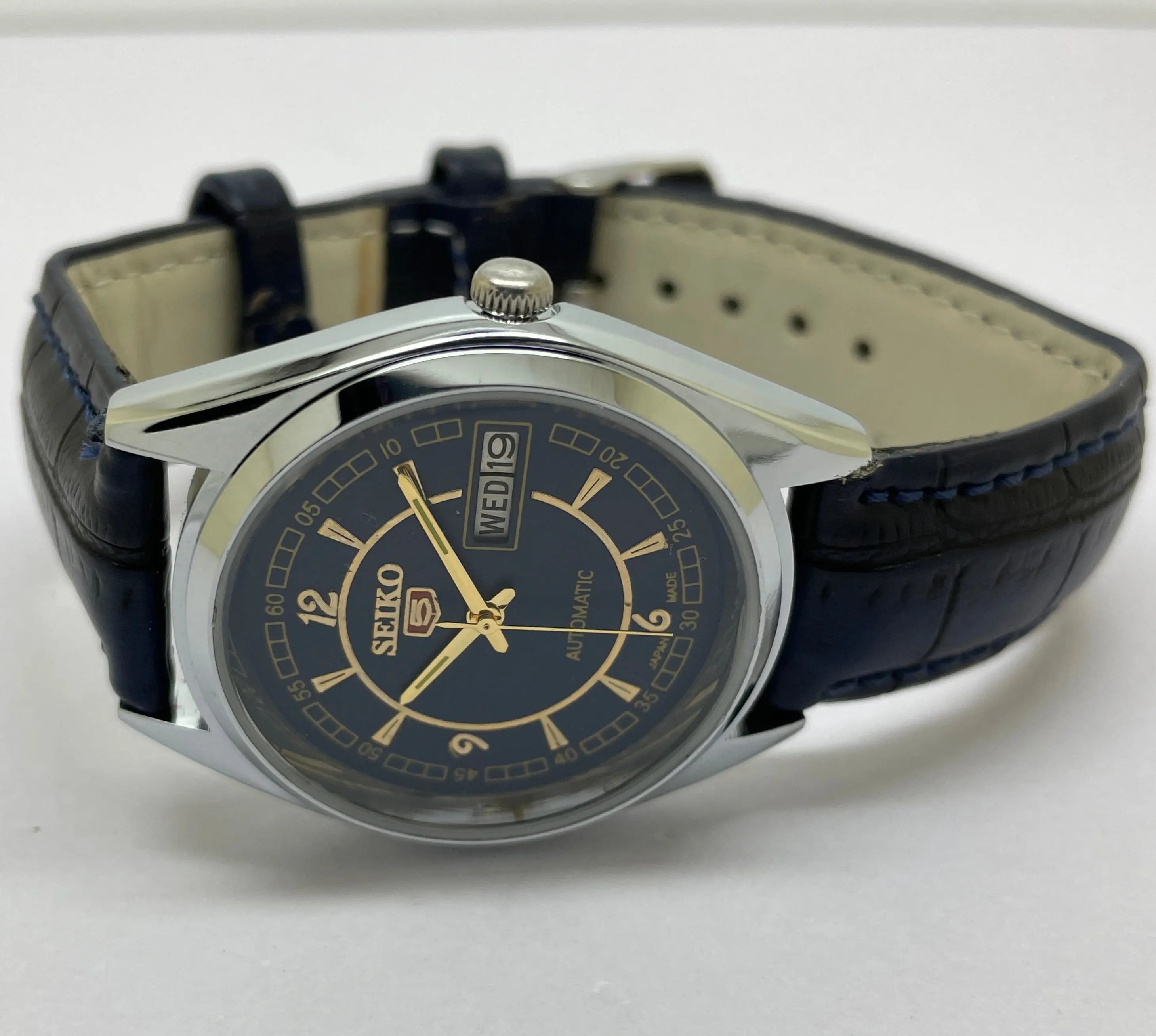 Seiko 5 Black Dial Automatic Vintage Watch National Watches