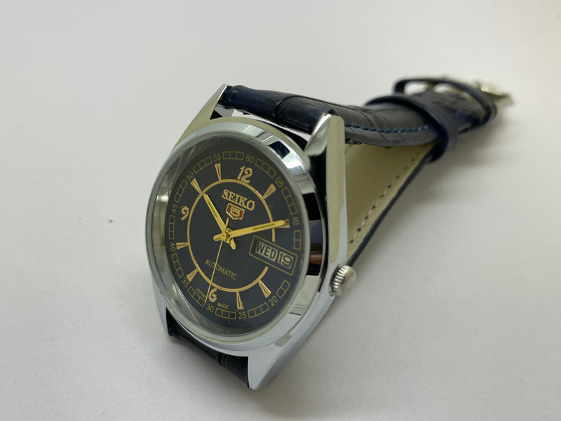 Seiko 5 Black Dial Automatic Vintage Watch
