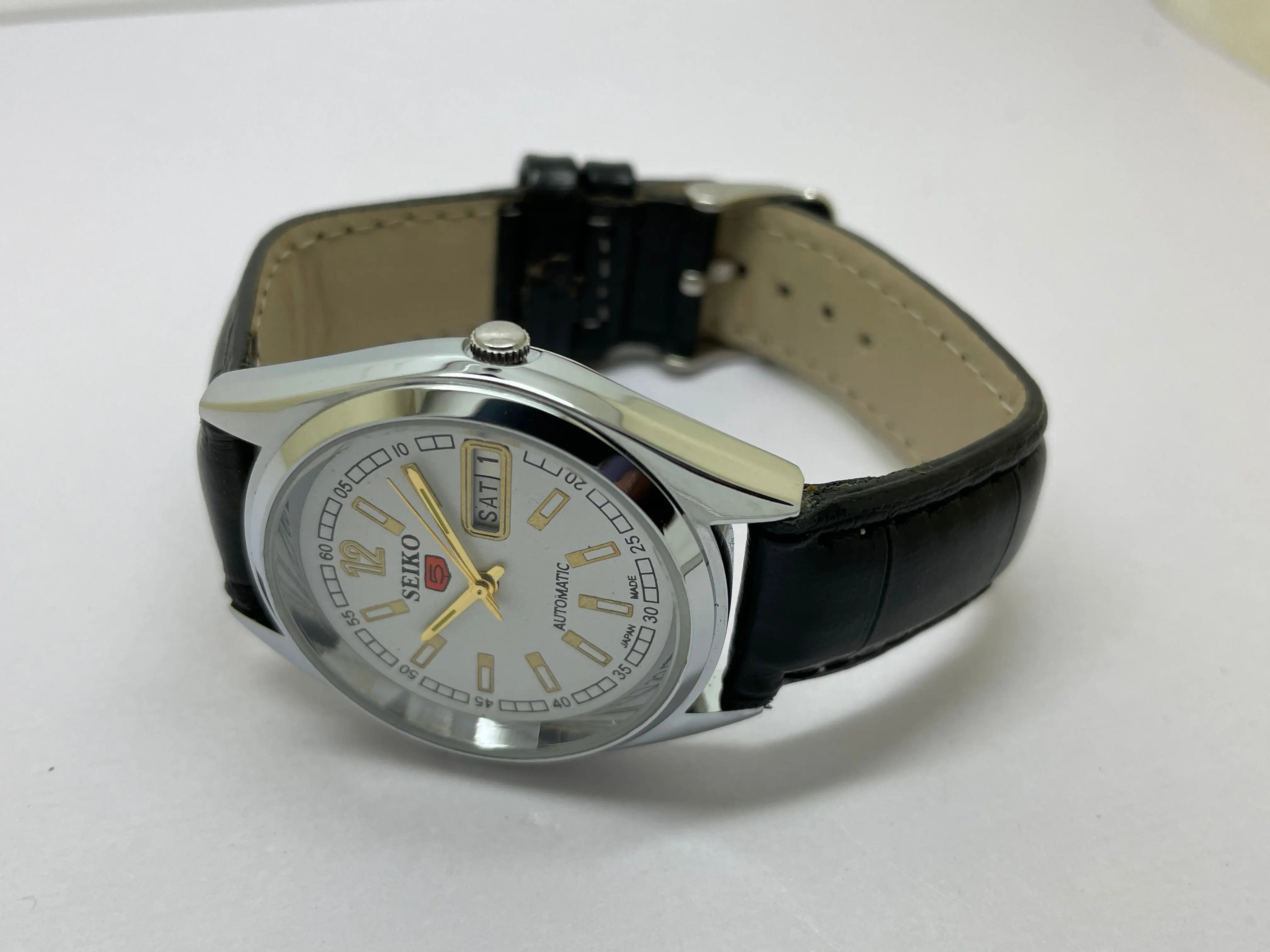 Seiko 5 Black Dial Automatic Vintage Watch National Watches