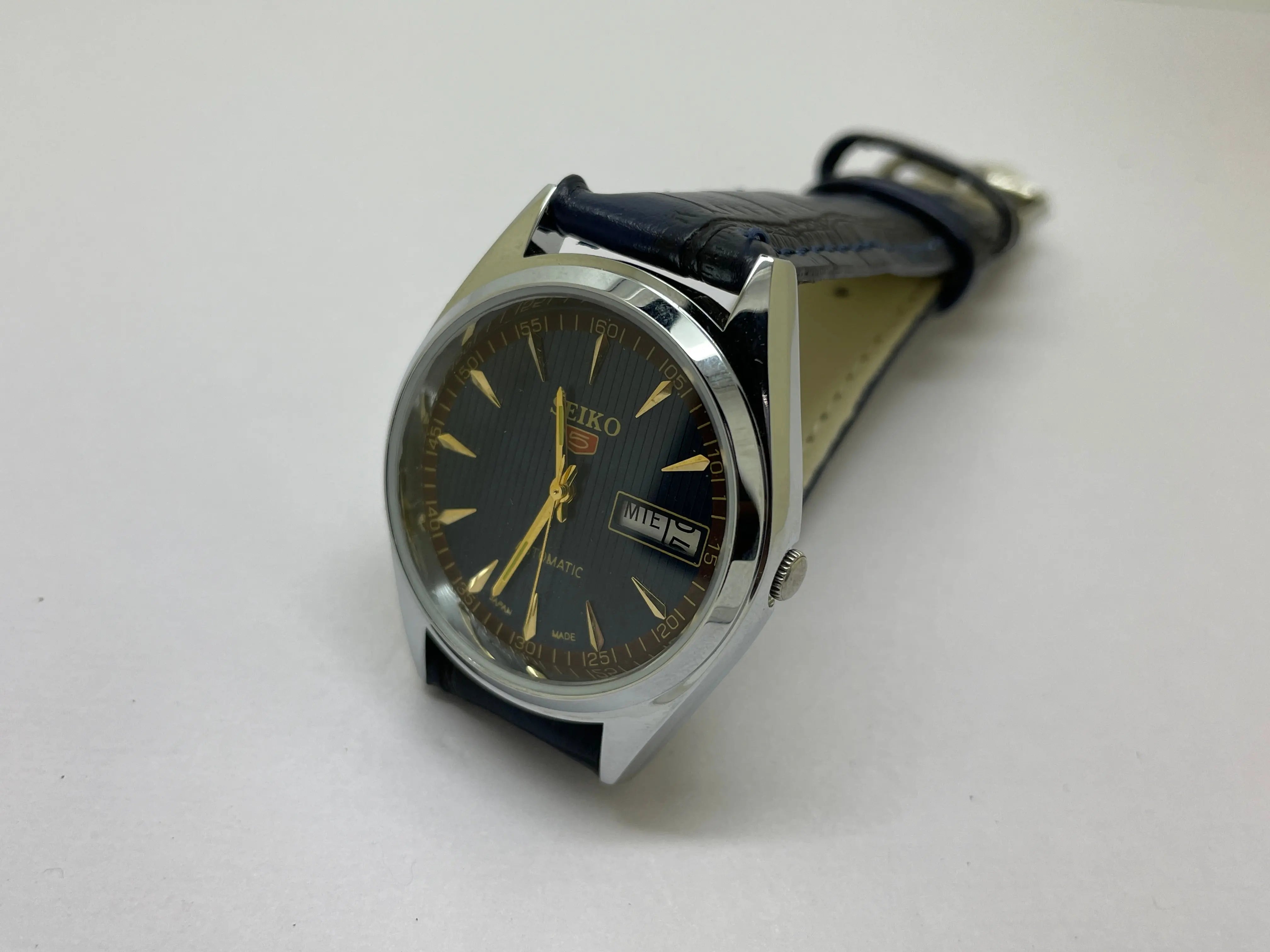 Seiko 5 Black Dial Automatic Vintage Watch National Watches