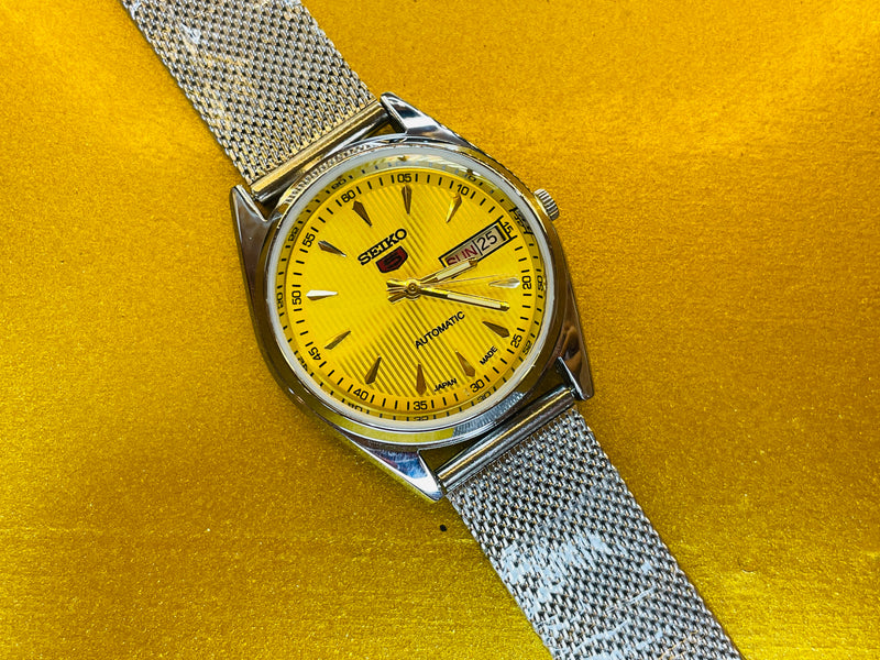 Seiko 5 Black Dial Automatic Vintage Watch