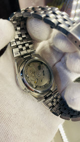 Seiko 5 Automatic White Dial Transparent Back – Refurbished Japan Original