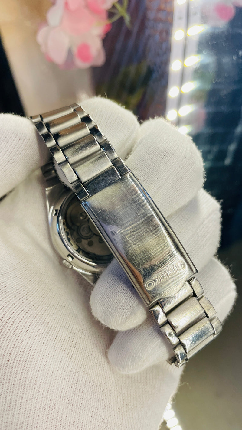 Seiko 5 Automatic Black Dial Transparent Back – Original Japan 17 Jewels