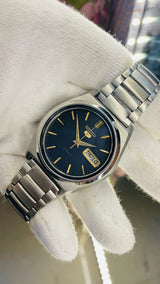 Seiko 5 Automatic Black Dial Transparent Back – Original Stainless Steel Watch