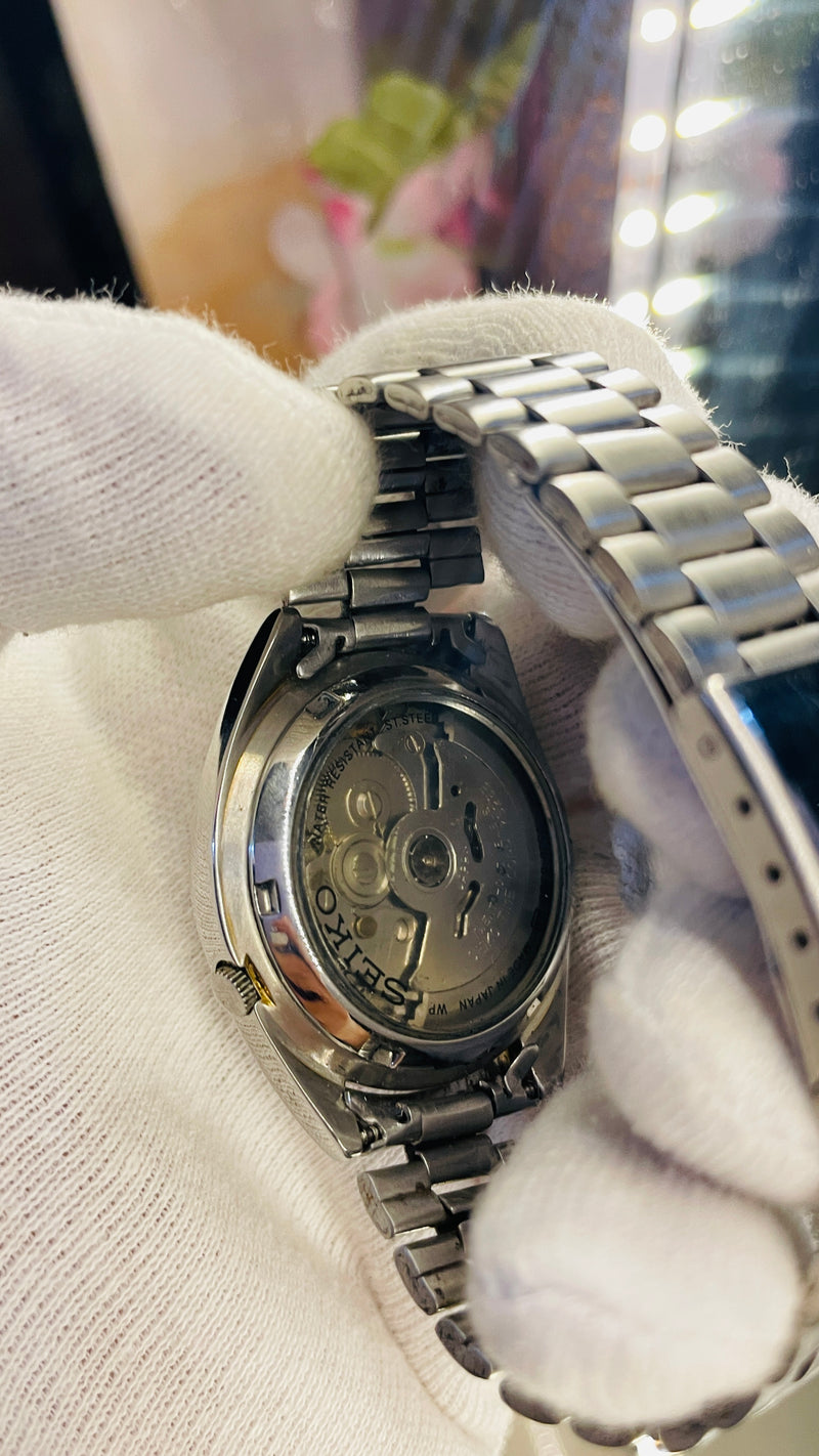 Seiko 5 Automatic Yellow Dial Transparent Caseback – Japan Made Original