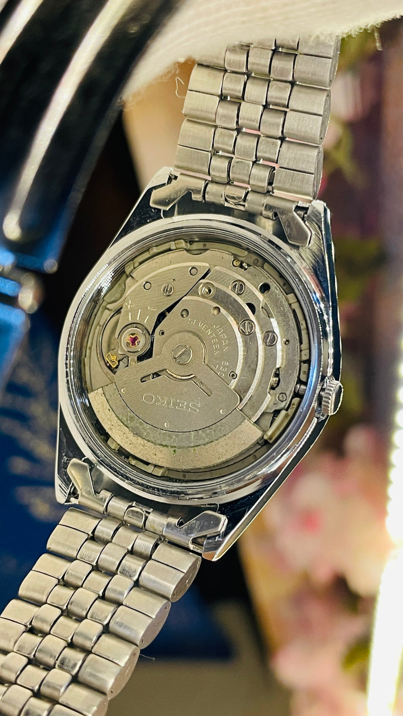 Seiko 5 Japan Automatic 17 Jewels – Blue Arabic Dial Men’s Vintage Watch