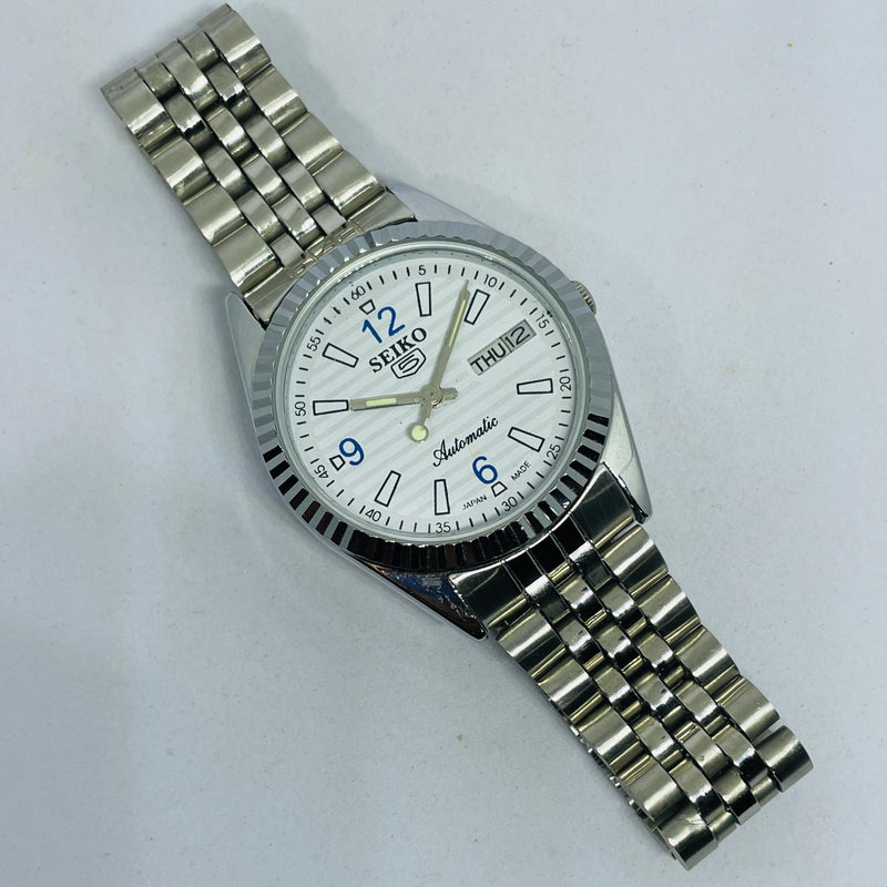Seiko 5 Automatic White Dial – Refurbished 17 Jewels Japan Vintage Watch