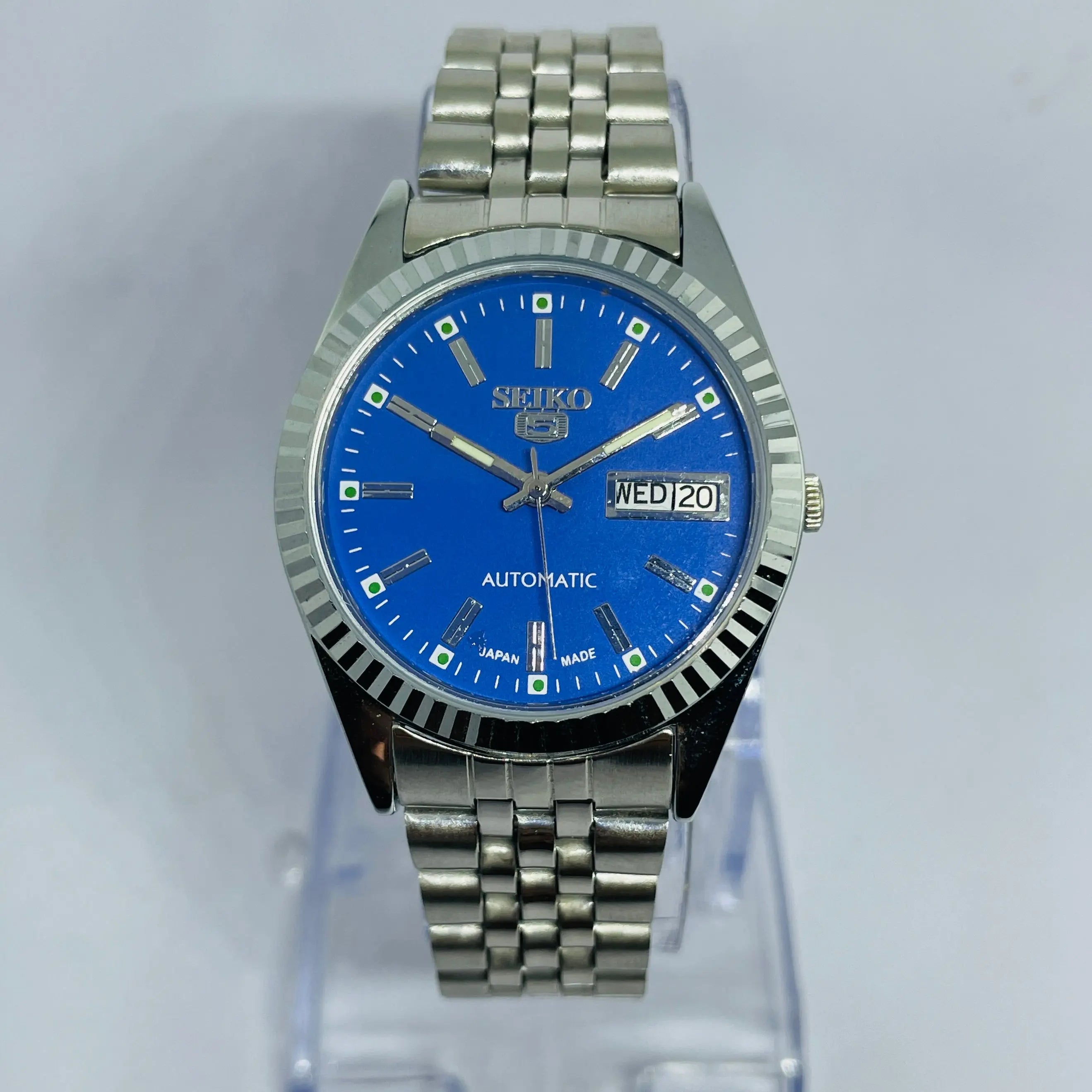 Seiko 5 Sports Automatic Blue Dial – Refurbished Japan Vintage 21 Jewels National Watches
