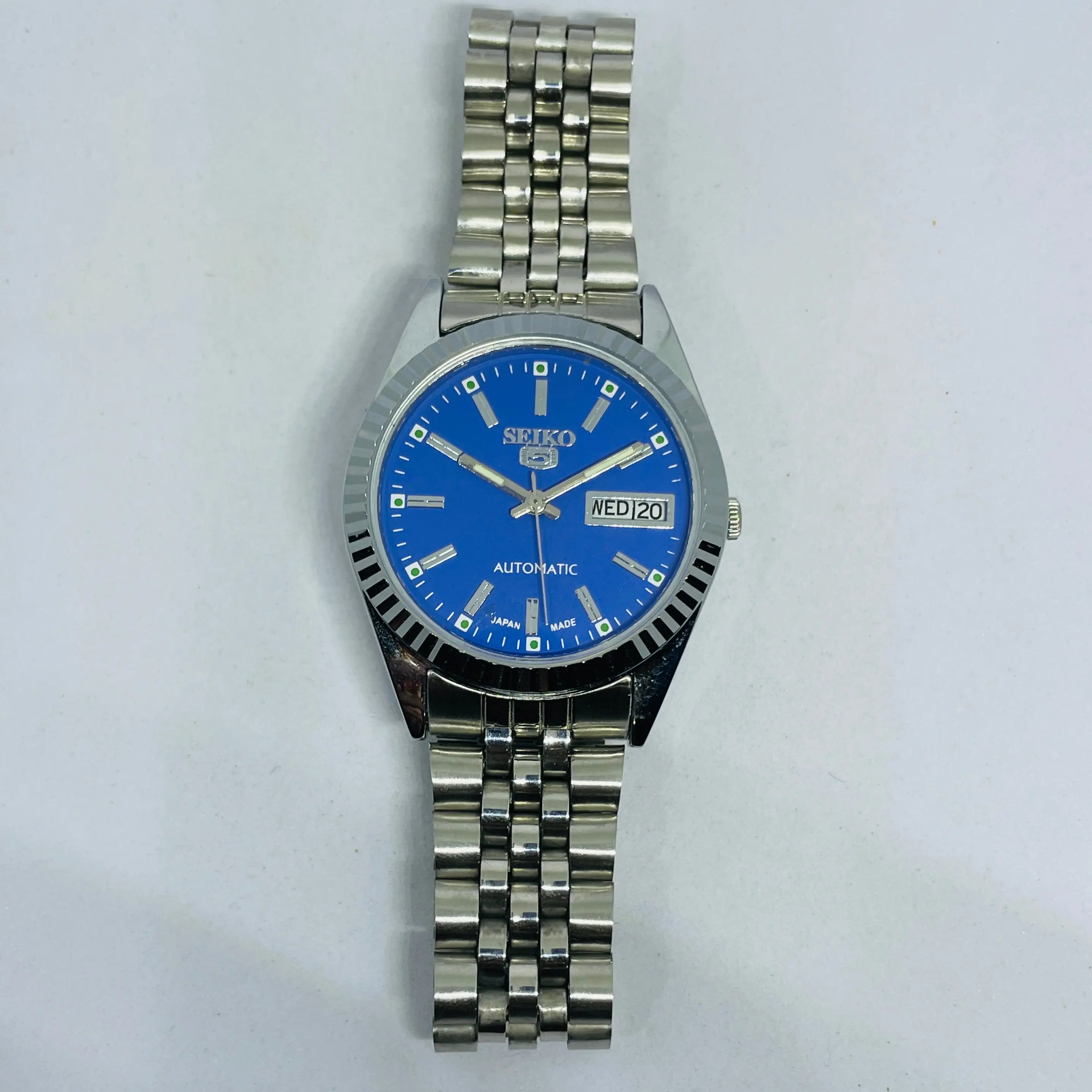 Seiko 5 Sports Automatic Blue Dial – Refurbished Japan Vintage 21 Jewels National Watches