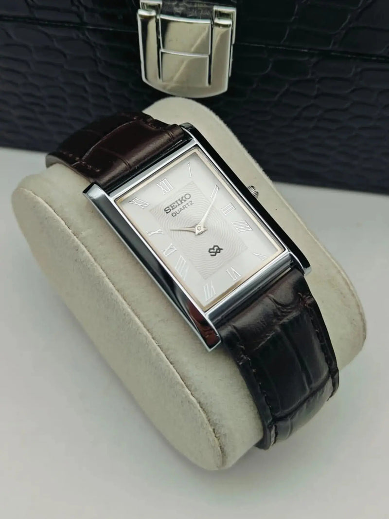 Seiko S23 Office Wear Watch  Elegant Rectangular Dress Watch Men -   National Watches