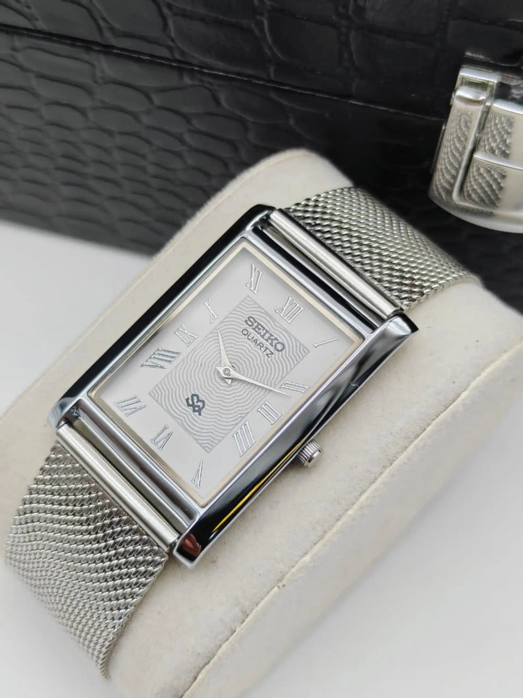 Wide Rectangular Watch Seiko Vintage Rectangular Quartz Watch - Timeless Elegance – National ...