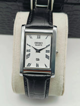 Seiko Vintage Roman Dial Watch – Slim Rectangular Dress Watch National Watches