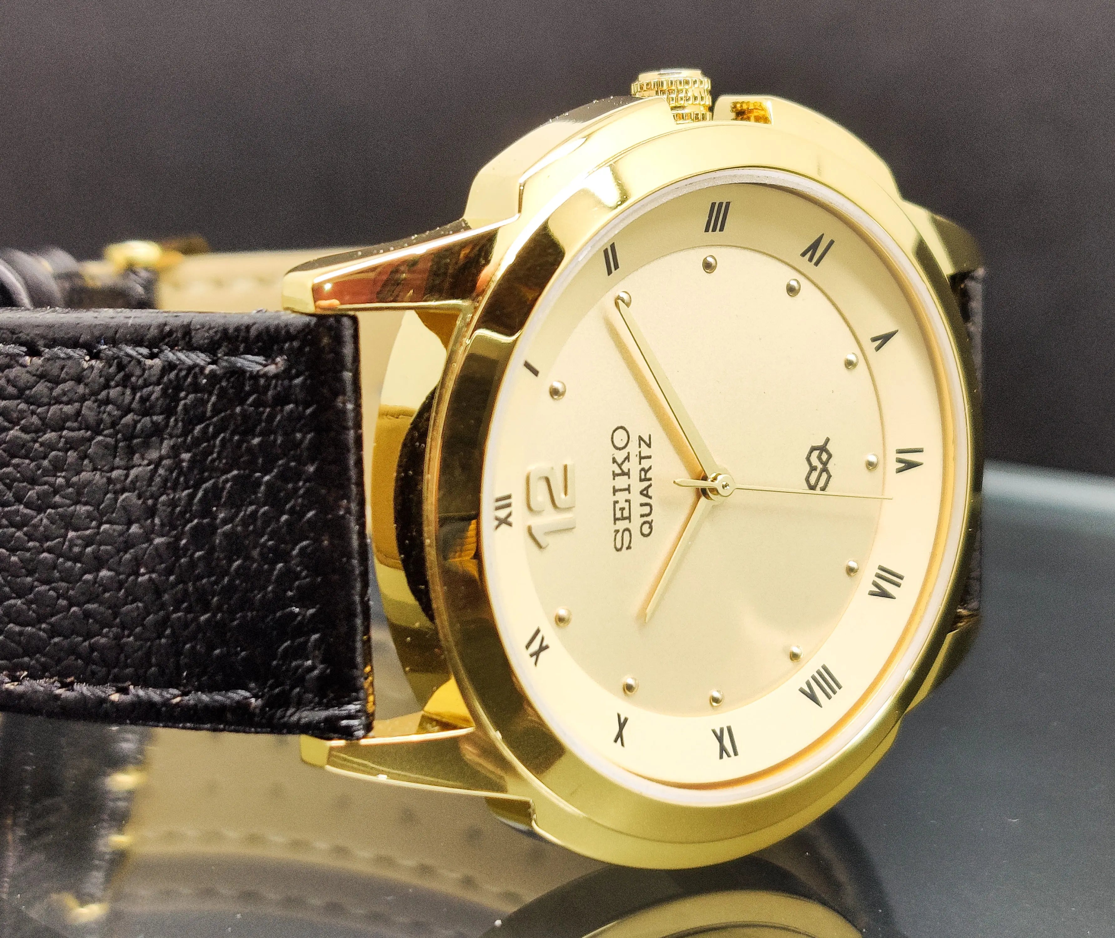Seiko 5 Golden Dial quartz Watch - National Watches