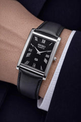 Seiko Tank Style Slim Wrist Watch – Premium Roman Dial Dress Watch National Watches