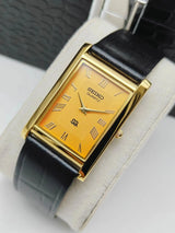 Seiko Tank Style Quartz Watch – Elegant Office Wear Watch for Men National Watches