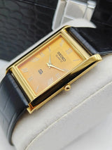 Seiko Tank Style Quartz Watch – Elegant Office Wear Watch for Men National Watches