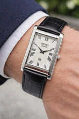 Seiko Luxury Tank Style Watch – Slim Vintage Quartz Watch for Men National Watches