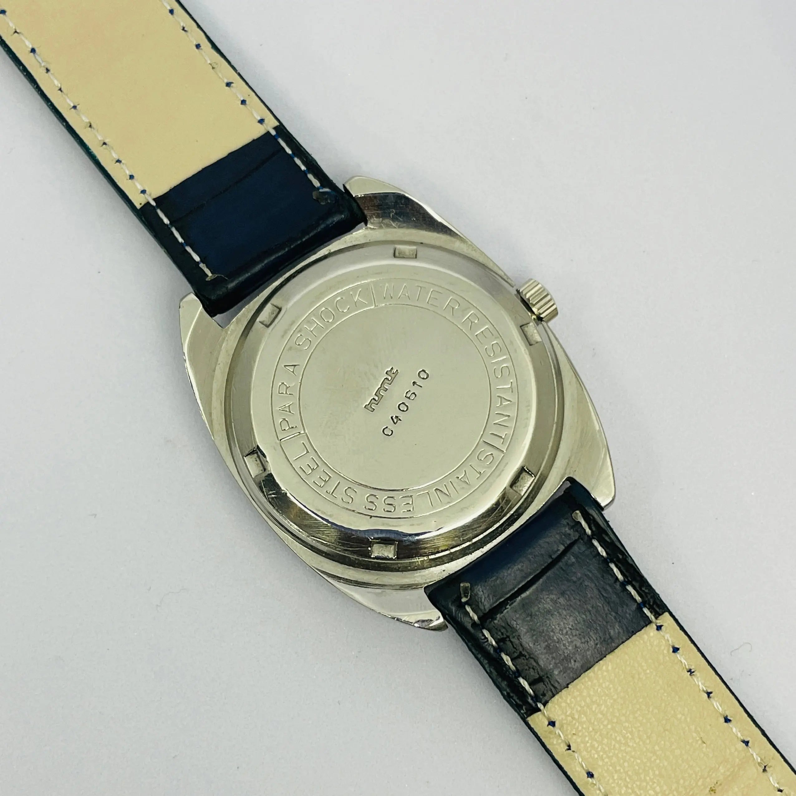 HMT Kohinoor 17 Jewels Mechanical – Blue Dial with Leather Strap National Watches