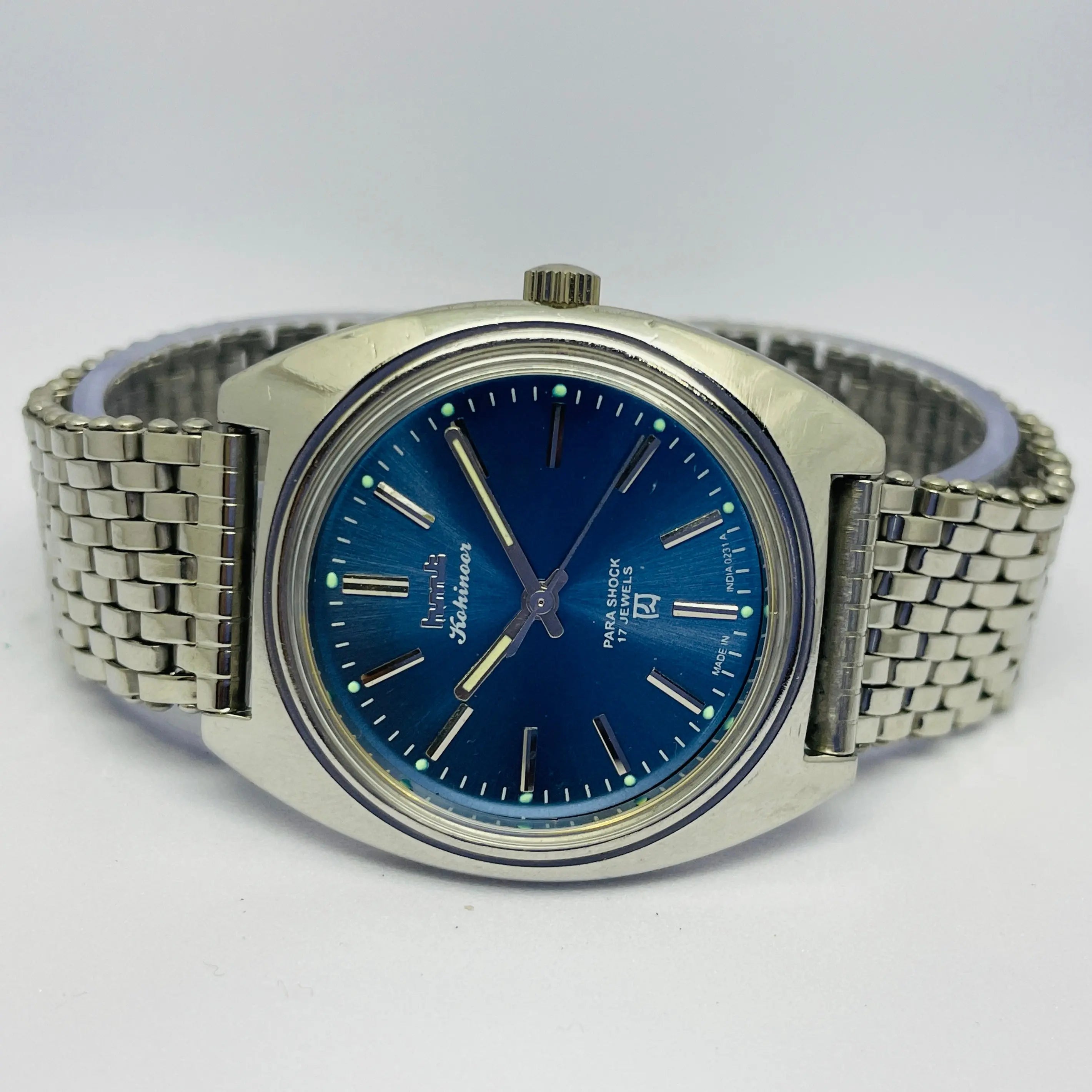 HMT Kohinoor Mechanical 17 Jewels – Blue Sunburst Dial | Classic Indian Watch National Watches