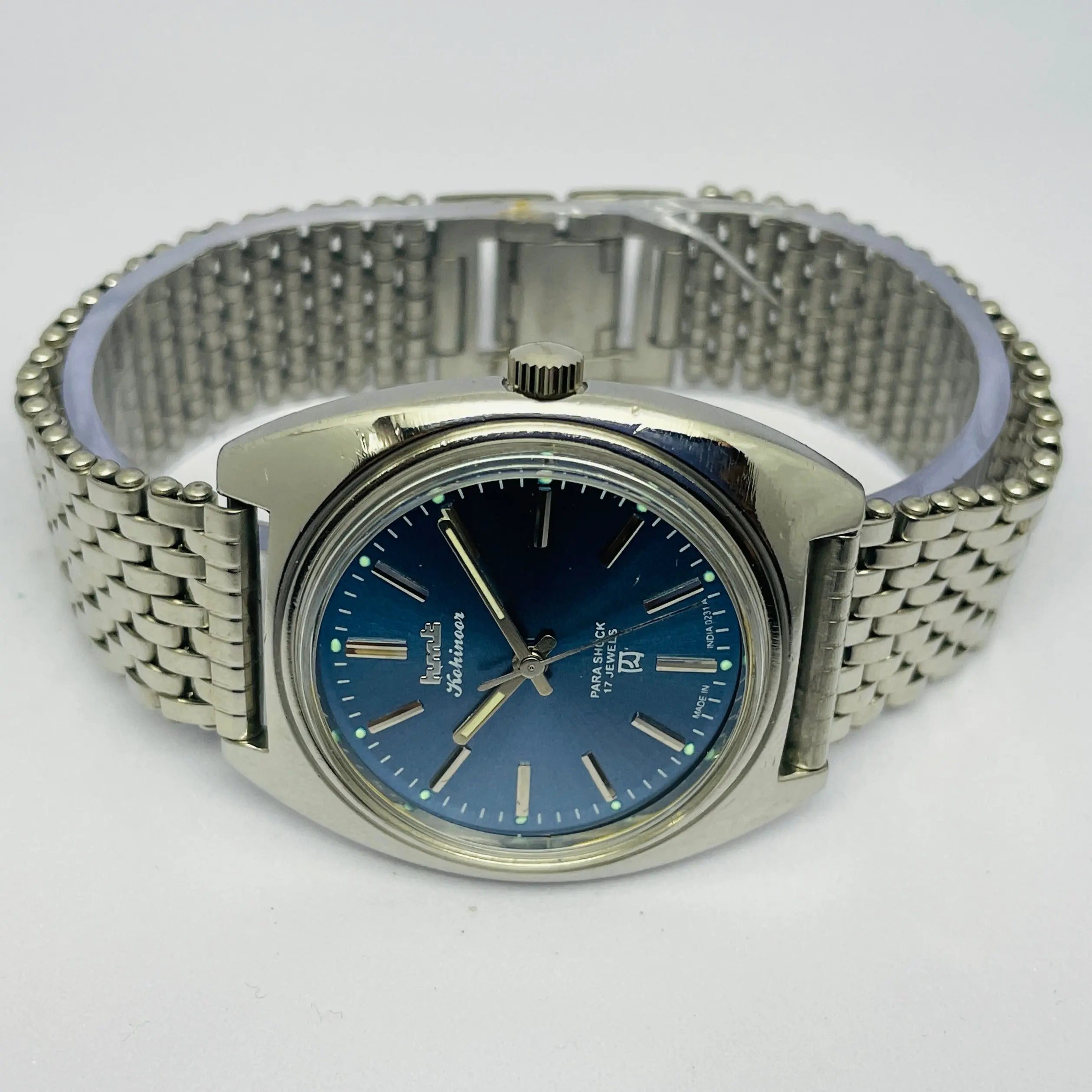 HMT Kohinoor Mechanical 17 Jewels – Blue Sunburst Dial | Classic Indian Watch National Watches