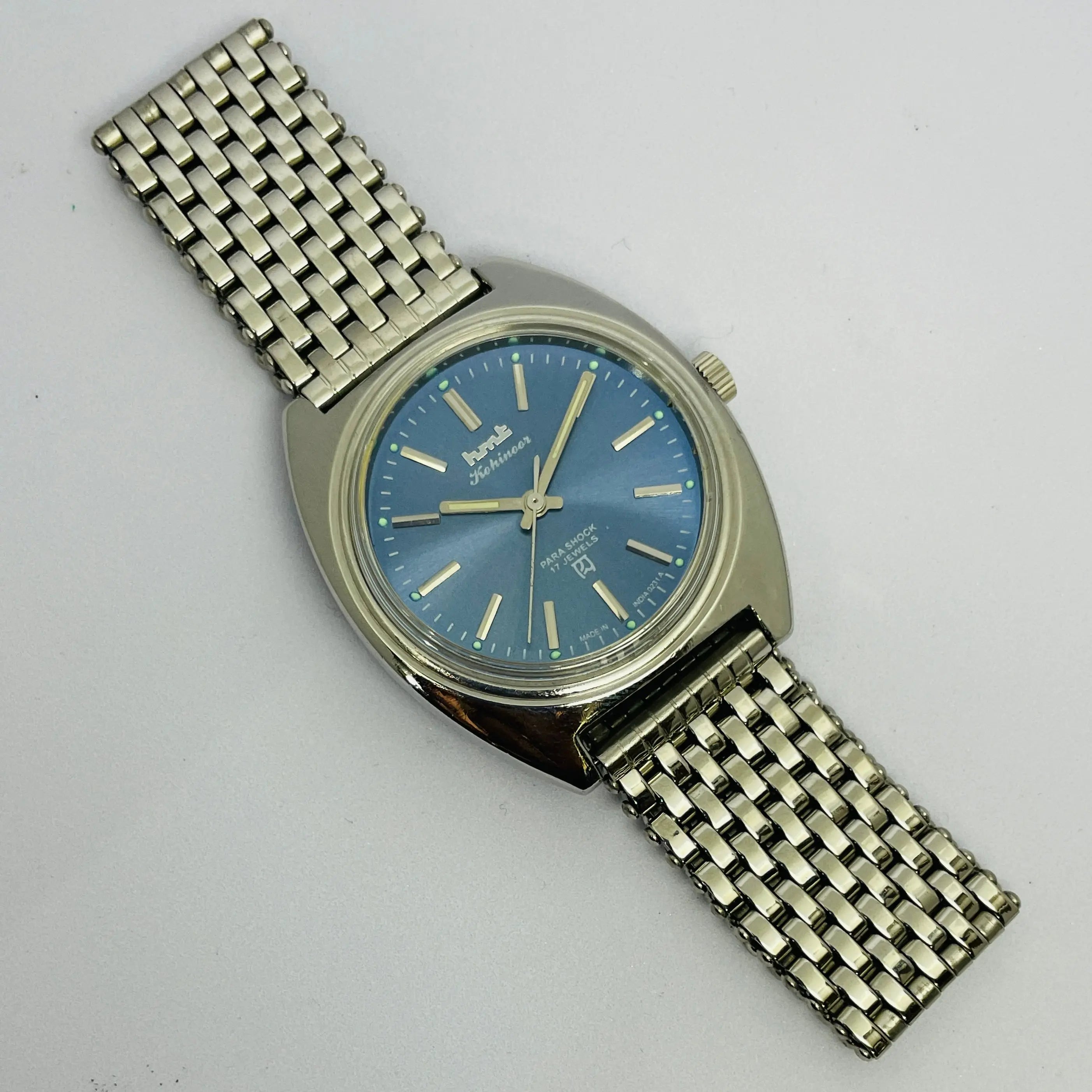 HMT Kohinoor Mechanical 17 Jewels – Blue Sunburst Dial | Classic Indian Watch National Watches