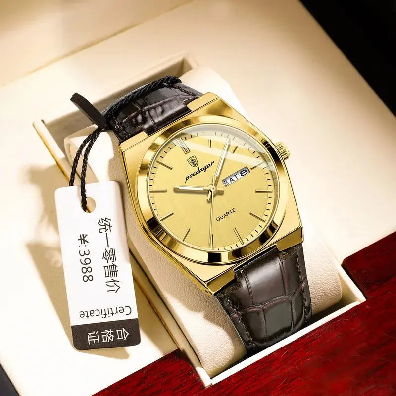 Poedagar Swiss Brand New Ultra-thin Men's Watch Waterproof Luminous Quartz Watch Men’s Classic Silver Stainless Steel Day-Date Quartz Dress Watch National Watches