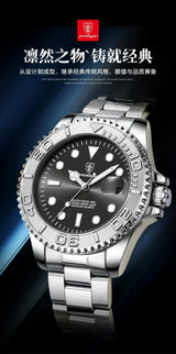 Poedagar Sports Swiss Brand New Ultra-thin Men's Watch Waterproof Luminous Quartz Watch Men’s Classic Silver Stainless Steel Day-Date Quartz Dress Watch National Watches