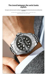 Poedagar Sports Swiss Brand New Ultra-thin Men's Watch Waterproof Luminous Quartz Watch Men’s Classic Silver Stainless Steel Day-Date Quartz Dress Watch National Watches