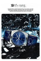 Poedagar Swiss Brand New Ultra-thin Men's Watch Waterproof Luminous Quartz Watch Men’s Classic Silver Stainless Steel Day-Date Quartz Dress Watch National Watches