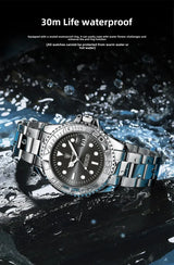 Poedagar Sports Swiss Brand New Ultra-thin Men's Watch Waterproof Luminous Quartz Watch Men’s Classic Silver Stainless Steel Day-Date Quartz Dress Watch National Watches