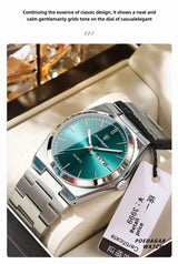 Poedagar Swiss Brand New Ultra-thin Men's Watch Waterproof Luminous Quartz Watch Men’s Classic Silver Stainless Steel Day-Date Quartz Dress Watch National Watches
