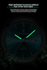 Poedagar Swiss Brand New Ultra-thin Men's Watch Waterproof Luminous Quartz Watch Men’s Classic Silver Stainless Steel Day-Date Quartz Dress Watch National Watches