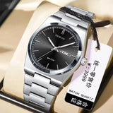 KASRLUO Swiss Brand New Ultra-thin Men's Watch Waterproof Luminous Quartz Watch Men’s Classic Silver Stainless Steel Day-Date Quartz Dress Watch National Watches