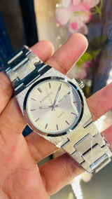 KASRLUO Swiss Brand New Ultra-thin Men's Watch Waterproof Luminous Quartz Watch Men’s Classic Silver Stainless Steel Day-Date Quartz Dress Watch