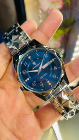 Swiss Brand New Ultra-thin Men's Watch Waterproof Luminous Quartz Watch Men’s Classic Silver Stainless Steel Day-Date Quartz Dress Watch