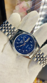 Seiko 5 Japan Automatic 17 Jewels – Blue Arabic Dial Men’s Vintage Watch
