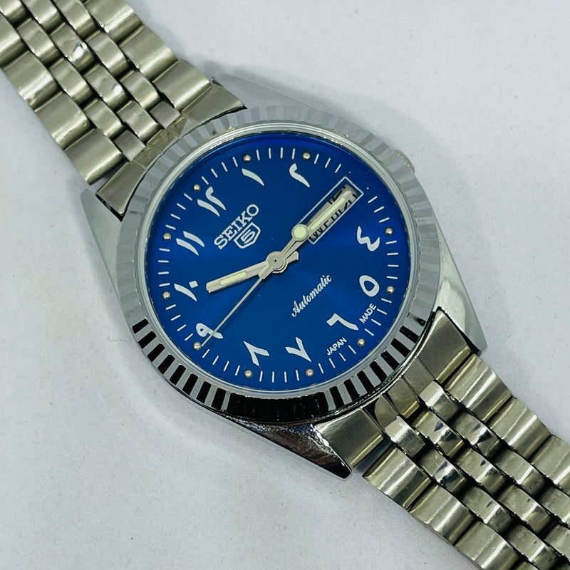 Seiko 5 Automatic Arabic Numerals Blue Dial | Original 17 Jewels Japan Movement
