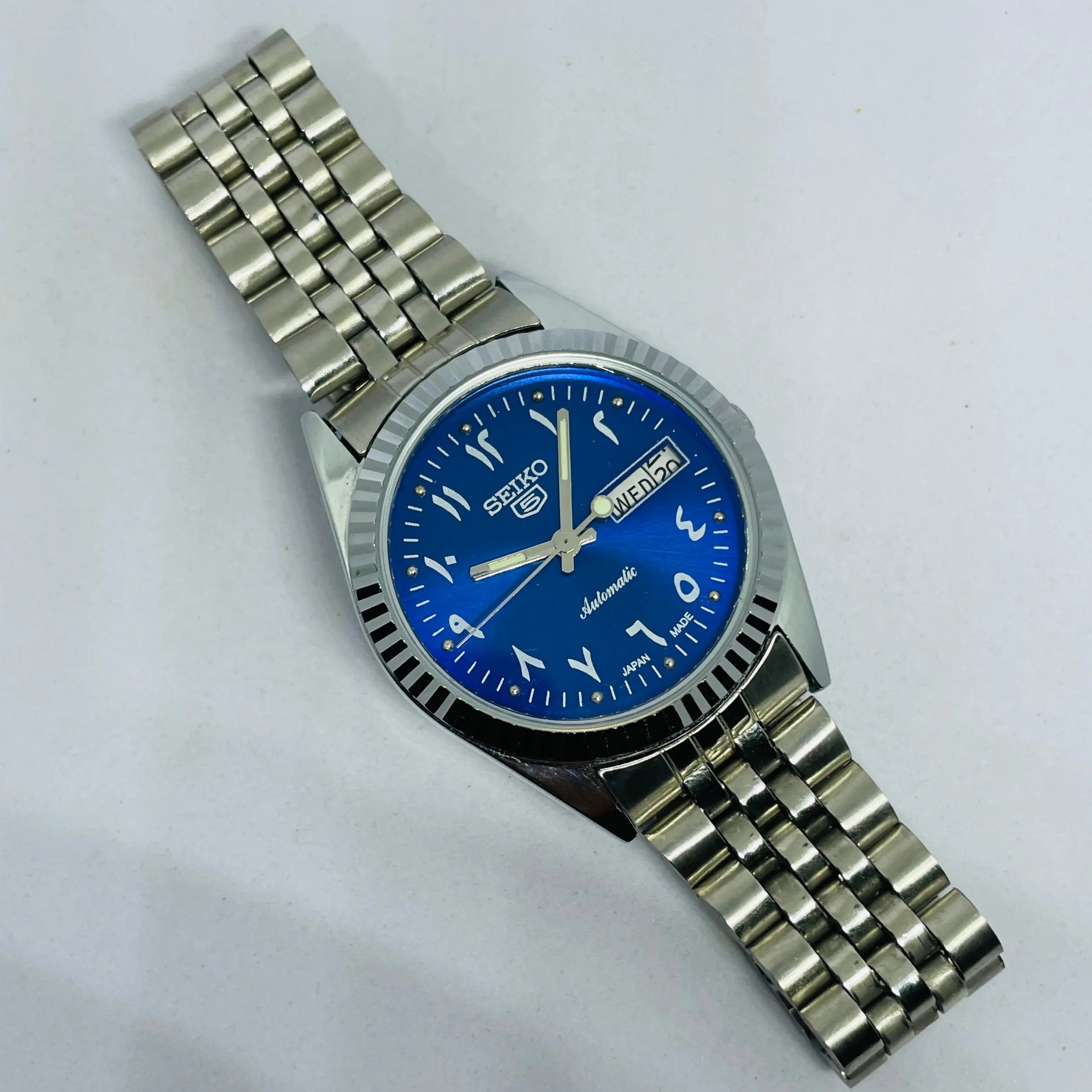 Seiko 5 Automatic Arabic Numerals Blue Dial | Original 17 Jewels Japan Movement National Watches