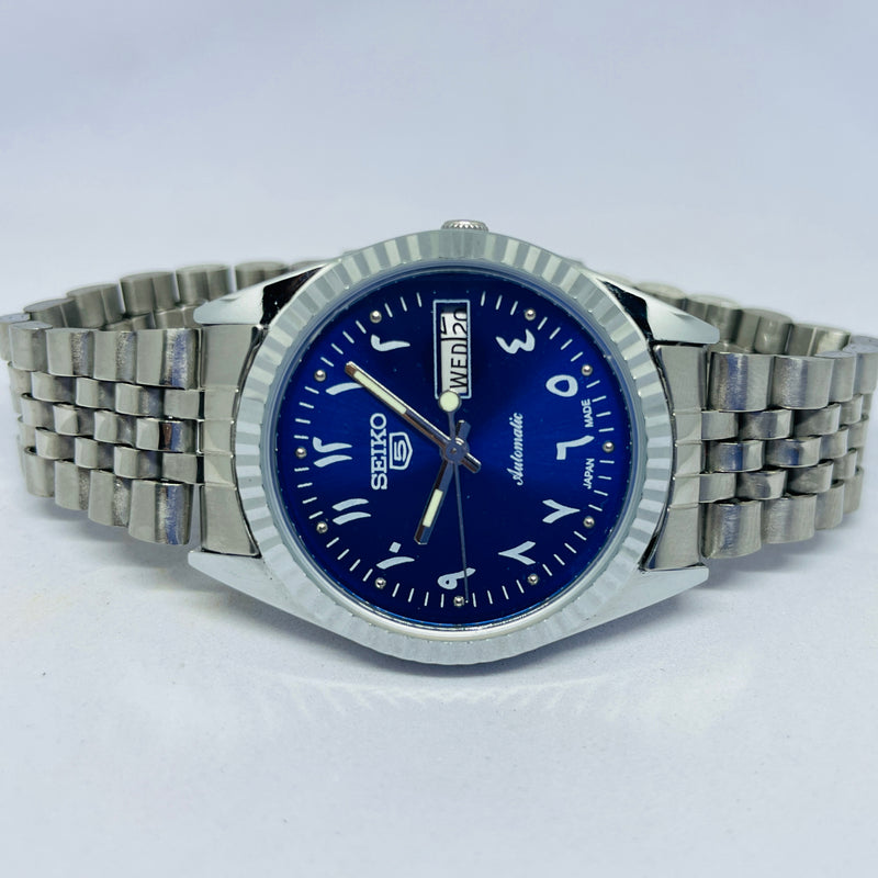 Seiko 5 Automatic Arabic Numerals Blue Dial | Original 17 Jewels Japan Movement