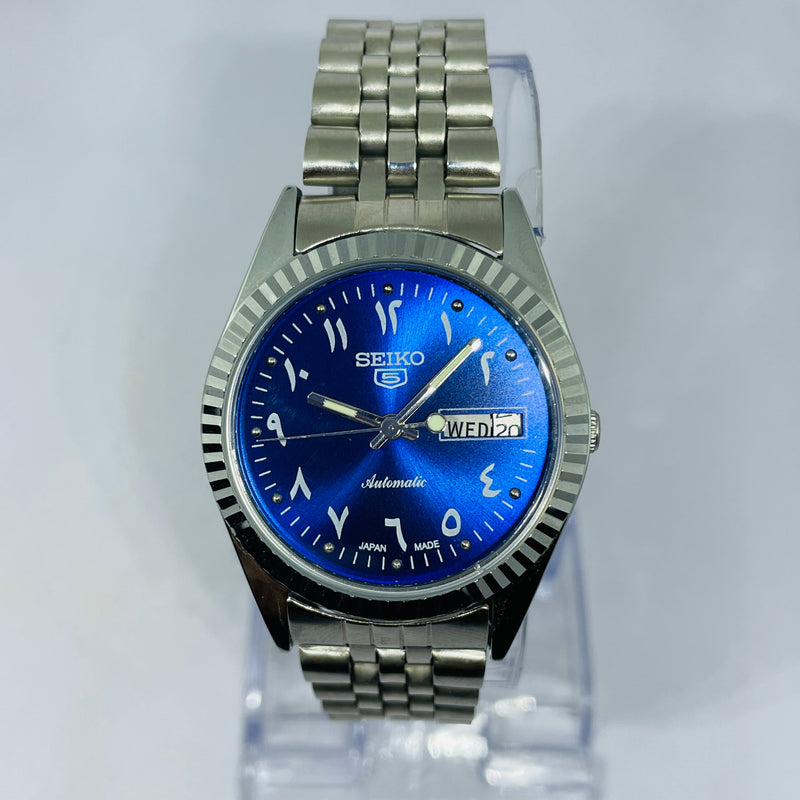 Seiko 5 Automatic Arabic Numerals Blue Dial | Original 17 Jewels Japan Movement