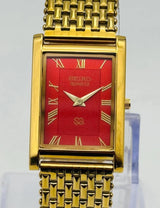 Seiko Rectangular Quartz Watch for Men – Vintage Slim Dress Design National Watches