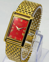 Seiko Rectangular Quartz Watch for Men – Vintage Slim Dress Design National Watches
